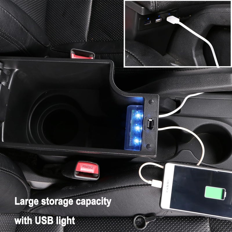 HRCHCG صندوق ذراع الراحة HRCHCG لسيارة نيسان جوك مع تخزين بطبقتين و 3 منافذ USB - Image 4